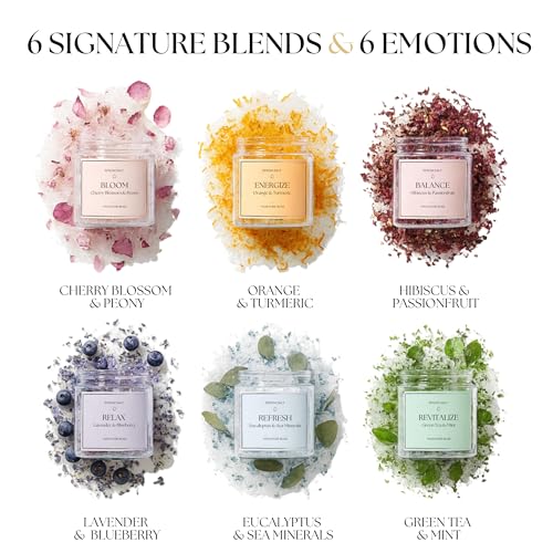 Epsom Salt Bath Gift Set ? 6 Aromatherapy Blends with Essential Oils ? Bath & Body Gift Set for Women, Stress Relief, Self Care, Birthday Gifts ? Jane & Bloom