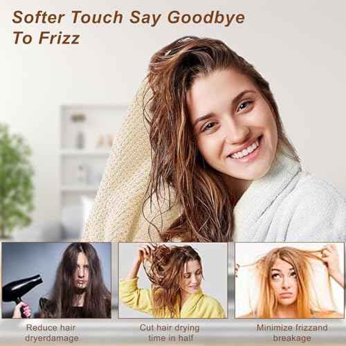 Soft Microfiber Hair Drying Towel Wrap, 5 Pack Elastic Hair Turbans for Fast Drying, Ideal for Women, Curly Wet Hair