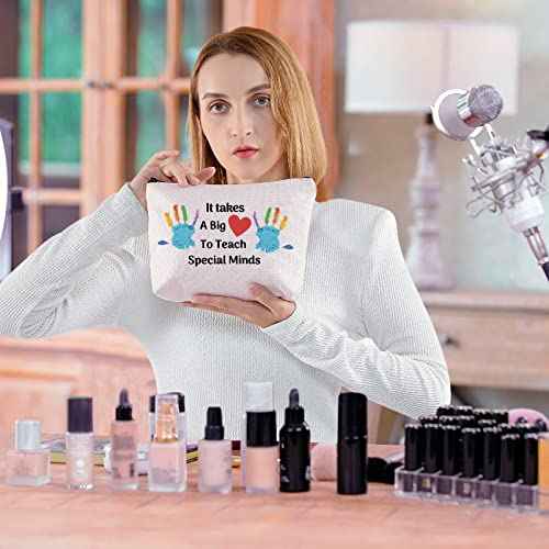 Special Education Teacher Gift ASL Disabler Teacher Cosmetic Bag It Takes A Big Heart to Teach Special Kids Appreciation Gift (Teach Special Kids)