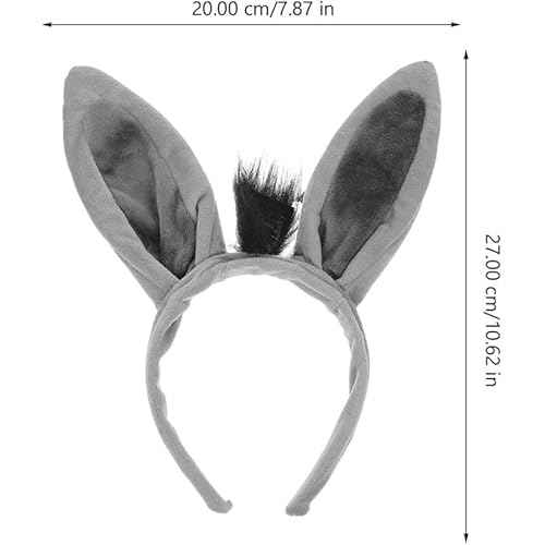 Donkey Ears Headband,Animal Ears Cosplay Headband Donkey Ear Hair Hoop for Adult Holiday Zoo Birthday Animal Party Cosplay