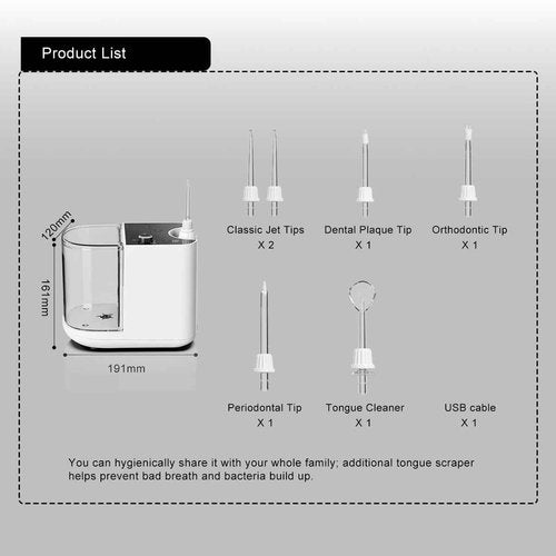 New Version 900ML Large Capacity Countertop Water Flosser, Aquarius Water Flosser Professional with UV Sanitizer Light, Oral Irrigator for Teeth, Gums, Braces, Dental Care