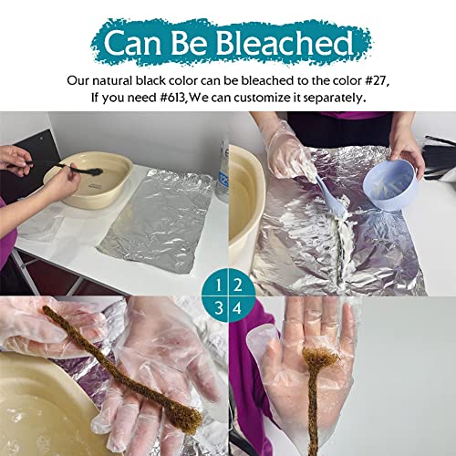 0.4cm Width 8Inch 60 Strands Dreadlock Extensions Real Human Hair 100% Handmade Permanent Loc Extensions Human Hair for Women/Men Can Be Curled and Bleached(width 0.4cm #1B color)