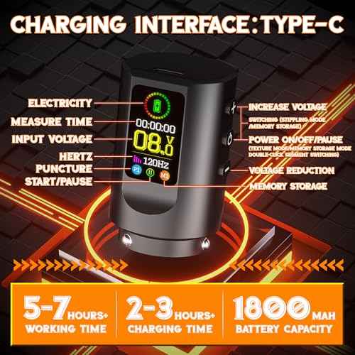 Kooba Tattoo Gun Kit with Wireless Tattoo Pen Machine 1 Battery 1,800mAh Power LED Digital Display Normal/Stippling Mode RCA Adapter 7 Strokes Length 20 Cartridge Needles Tattoo Supplies for Beginners