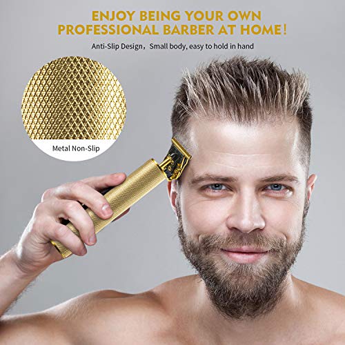 Professional Electric Hair Trimmer, 0mm Baldheaded Hair Clippers for Men Barber Grooming Cordless Rechargeable Close Cutting T-Blade Trimmer Haircutting Beard Shaver Barber (Christmas Gift for Men)