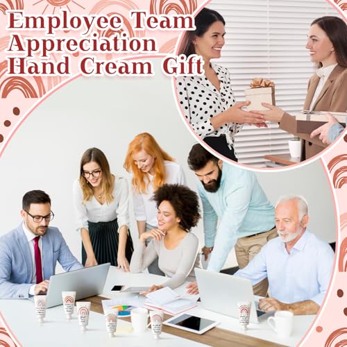 72 Pack Employee Appreciation Team Gifts Bulk Travel Size Hand Cream Inspirational Thank You Gifts Boho Rainbow Hand Lotion Bulk for Teachers Day Christmas Staff Employees Coworkers Women