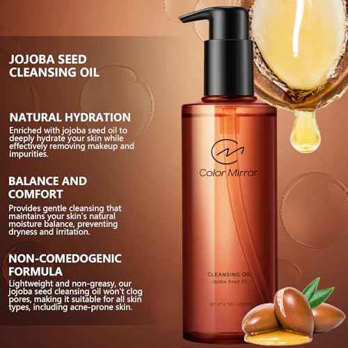 Jojoba Seed Light Cleansing Oil, Gentle Clogged Pore & Blackheads Oil Cleanser, Heavy Makeup Remover,6.76 fl oz 200ml