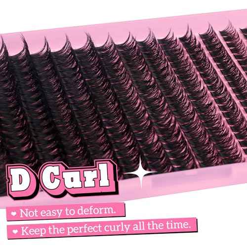 280Pcs Wispy Individual Lashes DIY Eyelash Extensions 8-16MM D-Curly Lash Extensions Lash Clusters 80D Cluster Eyelashes DIY at Home by ALICE