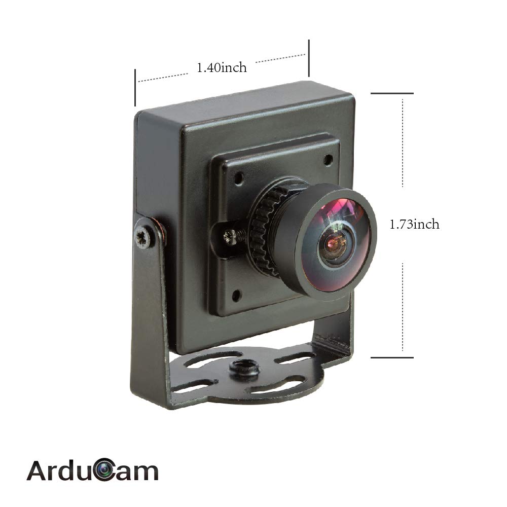 Arducam 1080P Low Light WDR USB Camera Module with Metal Case, 2MP 1/2.8" CMOS IMX291 160 Degree Ultra Wide Angle Mini UVC Webcam Board with Microphone