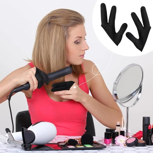 Non-Slip Hair Gloves - Hair Protection Gloves | 3 Finger Heat Resistant Gloves | Curling Wand Gloves | Hair Dye Curling Wand