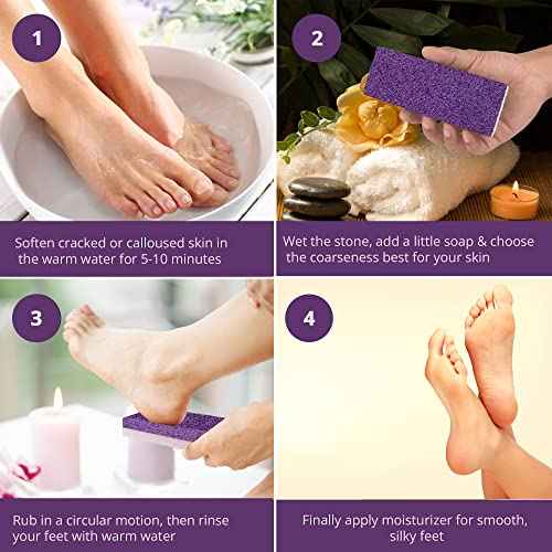 Love Natural Pumice Stone for Feet - Ultimate 2-in-1 Scrubber and Professional Exfoliating Rock for Feet Hands Body Care - Pumice Stone for Dead Skin & Callus Removal (Purple)