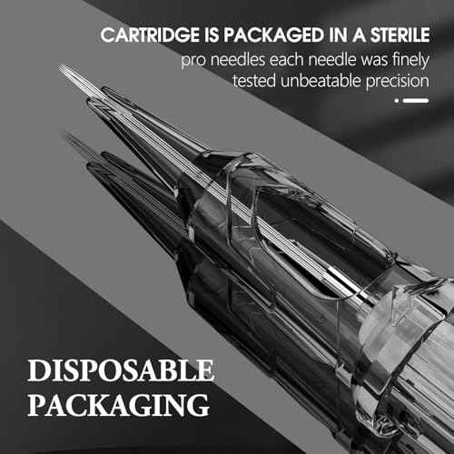 Tattoo Cartridge Needles #12 0.35mm 13 Curved Magnum Standard Disposable Tattoo Cartridges 20Pcs Needles for Professional Rotary Tattoo Pen Machine Supply (1213RM)
