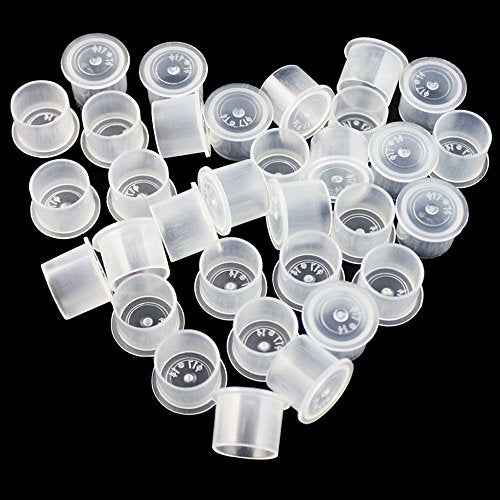 Tattoo Ink Caps Small - Yuelong 1000Pcs Plastic Pigment Caps Disposable Tattoo Cups With Base Sizes 11mm for Permanent Makeup Container Cap Tattoo Accessory Tattoo Ink