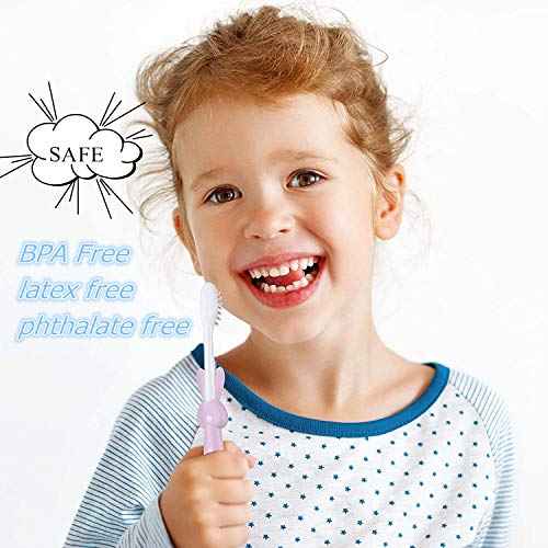 Patelai 12 Pcs Toddler Toothbrush for Age 2 up, Kids Toothbrush Set with Covers, Soft Children Manual Brushes Bulk with Suction Cup for Upright Storage, Rabbits and Bears Brushes for Travel