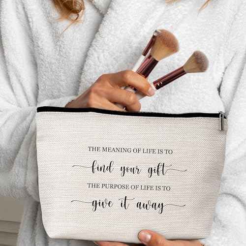 GREOXG Inspirational Quotes Makeup Bag, Small Travel Cosmetic Bag with Zipper, Cute Makeup Pouch Gift Ideas for Women Teen Girls Friends Mom Sisters Teacher Birthday Christmas Wedding Graduation-E43