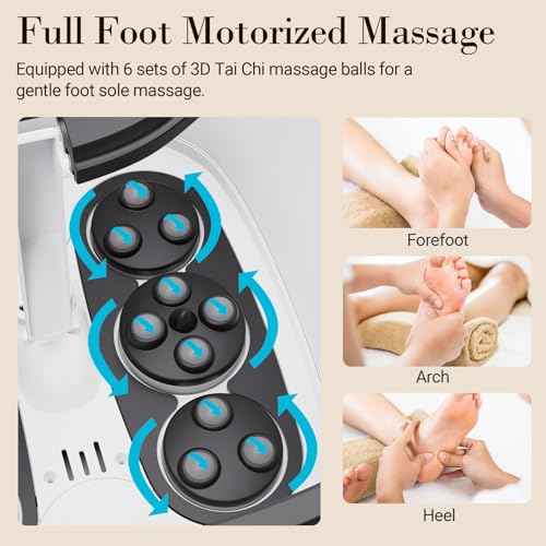 Foot Spa Bath Massager, 2025 Upgraded Foot Bath with Circulation Heat, Motorized Shiatsu Massage Balls, Pedicure Soaking Tub with Waves, Remote, Handle, Feet Stress Relief, Gifts