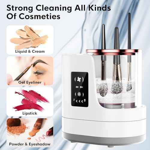 3 IN 1 Electric Makeup Brush Cleaner,Automatic Makeup Brush Cleaner with Makeup Brush Dryer,Portable USB Deep Cleaning for All Size Beauty Makeup Brush Set,Blush Brush,Sponges
