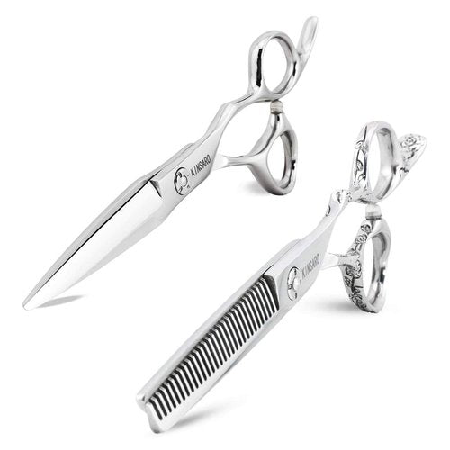 6 INCH Hair Cutting Scissors and 6 INCH Hair Thinning Scissors Barber Shears 440C Kinsaro