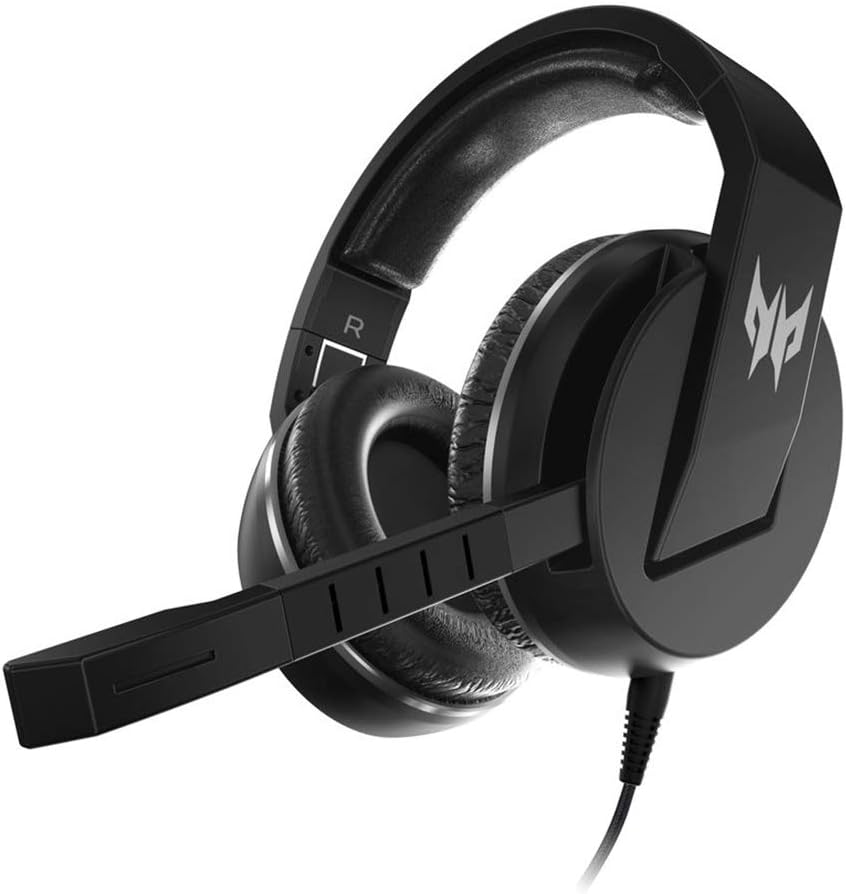 Acer Nitro Gaming Headset II: 50mm Drivers | Retractable Omni-Directional Noise-Canceling Microphone with On-Cable Controls | Over-Ear Design with RGB Lights, (Pack of 1)