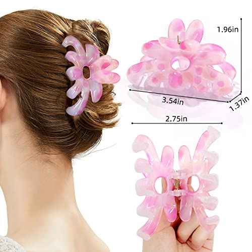 Hair Claw Clips - 3PCS Cute Styling Accessories for Women/Girls, Medium Nonslip Claws for Thin Hair, Strong Hold for Thick Hair