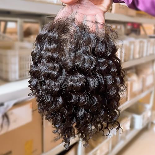 Hair Full Lace Wigs Human Hair Wet Curly Full Lace Human Hair Wigs for Women Deep Wave HD Transparent Pre Plucked Bleached Knots With Baby Hair 7 Inch