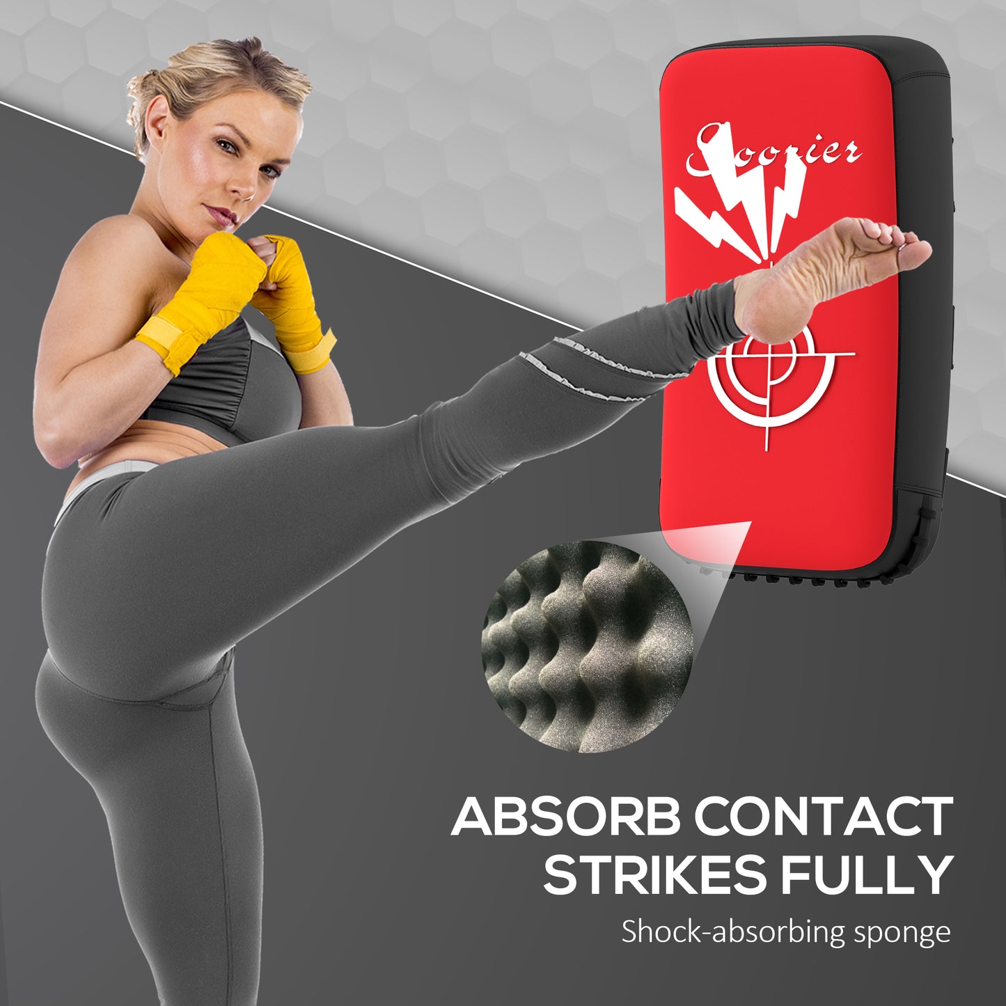 Muay Thai Kick Shield - 16.5 Inch Punching Pad for Martial Arts, Red