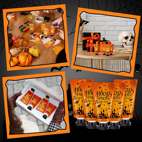 48 Sets Halloween Hand Cream Gifts Bulk Halloween Party Supplies Favors Hand Cream Travel Lotions Size Bulk with Ghost Spiderweb Skull for Birthday Christmas Holiday Party Guest Gifts