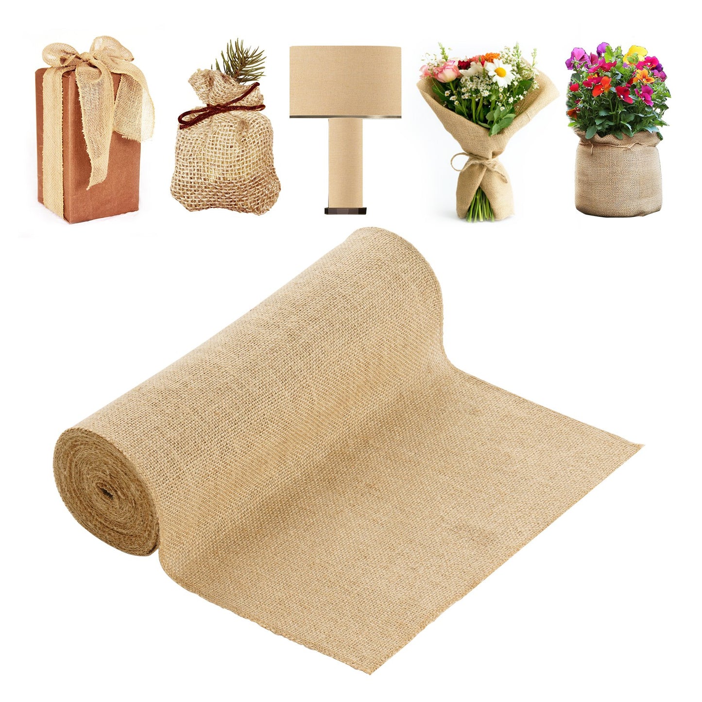 Burlap Fabric Roll 14 Inch x 30 Feet for Crafts and Garden Plants Natural
