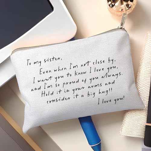 To My Sister, Sister Long Distance Gift, Sister Birthday Gift From Sister Makeup Bag, Cosmetic Bag For Sister, Sister Apart Gift, Gift For Sister, Christmas Gifts Idea