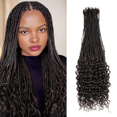 Teresa 0.2cm Micro Sister loc Extensions Human Hair Micro Locs Extensions Human Hair Interlocking Sisterlocks Sister Locs Curly Ends 100% Real Human Hair Dreadlock Extensions£¨14 Inch 60 Strands£©