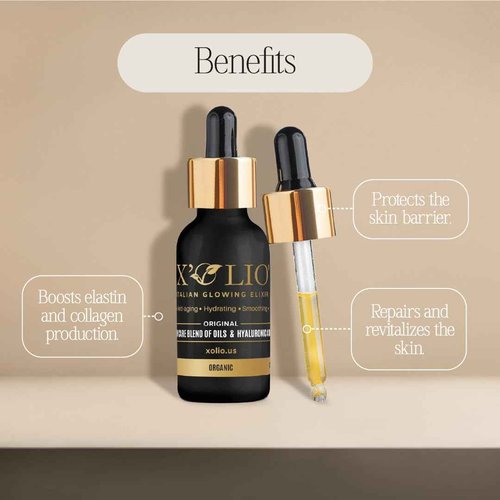 X’Olio Original – The Italian Glowing Elixir | Anti-Aging Face Oil with Hyaluronic Acid, Aloe Vera & Vitamin E | Deep Hydration, Barrier Repair & Glow for Dry or Mature Skin | 30ml