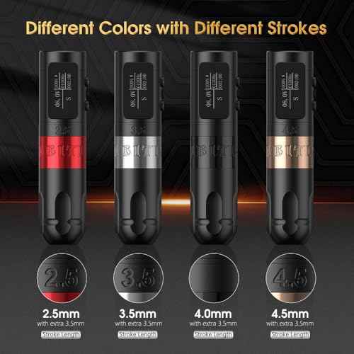 Ambition Vibe Wireless Tattoo Gun - Rotary Tattoo Machine Cartridge Battery Pen with Dual 1800mAh Power LED Digital Display Brushless Motor Tattoo Equipment for Tattoo Artists (2.5mm Stroke Red)