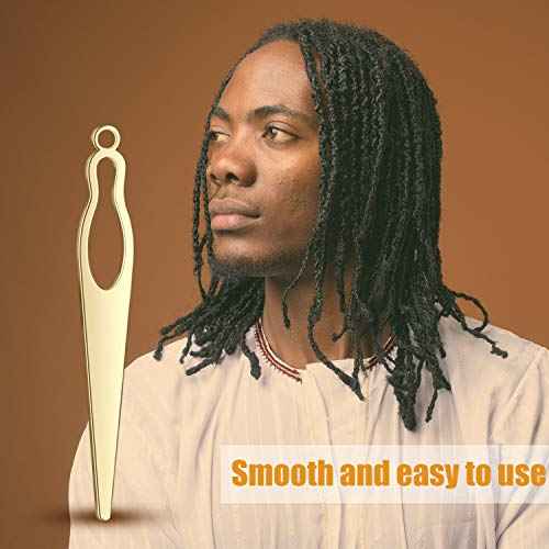 WILLBOND 5 Pcs Dreadlock Interlocking Tool for Locs with Metal Box Sisterlock Retighten Tool for Dreadlocks Interlocks Crochet Braiding Hair Tightening Maintaining Extensions Accessory£¨Gold£©