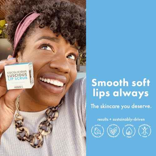 Handmade Heroes 100% Natural Lip Scrub, Vegan Conditioning Coconut Exfoliator - Gentle Exfoliant, Sugar Polish and Scrubber for Chapped Dry Lips, 1oz (Coconut Sorbet)