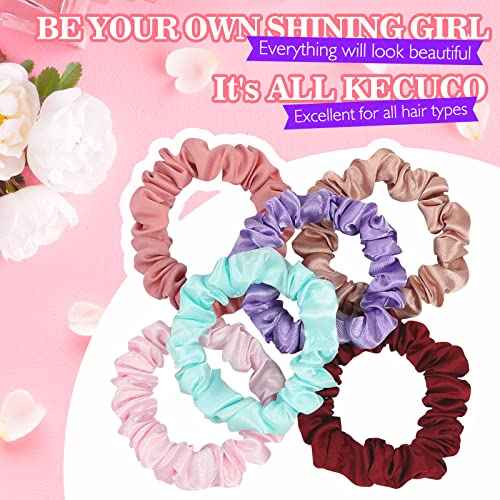 30Pcs Small Silk Satin Hair Scrunchies, Hair Ties for Women Girls Hair Accessories Gift (Multicolor A)