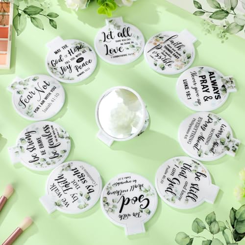 80 Pcs Christian Compact Mirrors Bulk, Christian Party Favors Religious Gifts for Women, Folding Compact Mirrors with Bible Gifts for Christmas