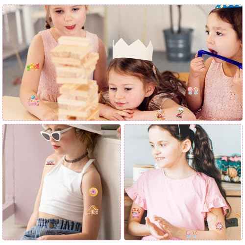 Candyland Temporary Tattoos Kids - Candyland Party Decorations Sweet Candy Themed Temporary Tattoo Girls Boys Candyland Christmas Birthday Party Decorations Favors Gift Bag Fillers Prizes