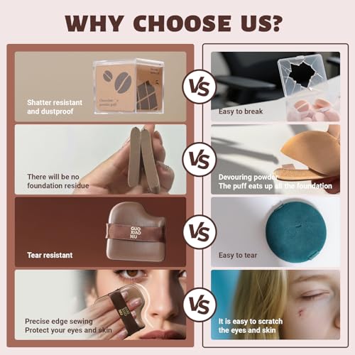 6pcs Powder Puffs Set With Case, Makeup Powder Puff, Velour Makeup Puff, Setting Powder Puff, Reusable & Washable, Ideal For Foundation, Powder Cream, Setting, Christmas Gifts For Women