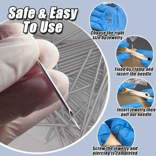 100pcs Piercing Needles Mixed 12G 14G 16G 18G 20G Hollow Needles for All Piercings