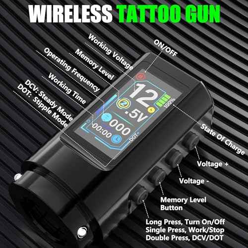 Tuffking Tattoo Kit - Wireless Tattoo Gun Kit, Professional Rotary Tatoo Pen Machine with 6 Strokes Length,1600mAh Battery, 20pcs Cartridge Needles for Artist and Beginners Tattoo Supplies(Black)