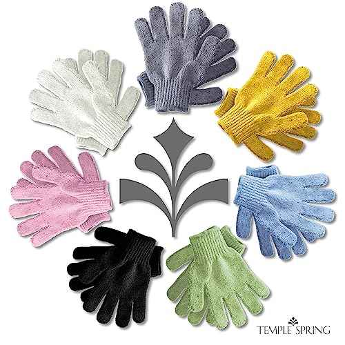 Temple Spring Exfoliating Glove, Rayon Bamboo Exfoliating Body Scrubber, Loofah Washcloth, Exfoliate Loofa Shower Scrubber, Body Exfoliator Scrub, Shower Loofah Bath Sponge - Sage Green