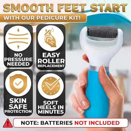 Foot Callus Remover Tool | Batteries Not Included ? High-Speed Foot Grinder with Easy-to-Replace Roller ? On-The-Go Electric Callus Remover for Feet | Pedicure Tools for Feet Smoothing