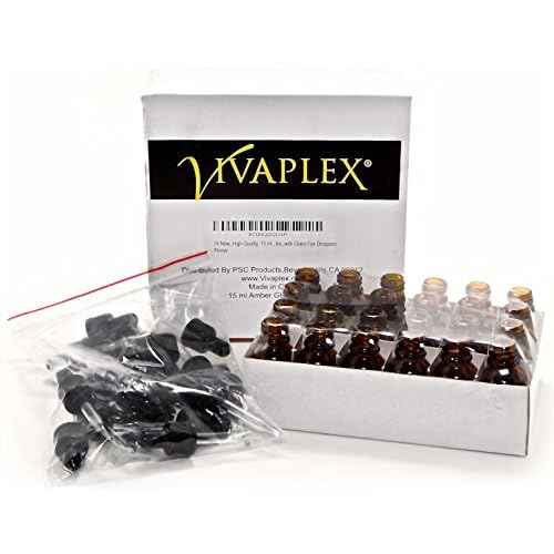 Vivaplex 24, Amber, 15 ml (1/2 oz) Glass Bottles, with Glass Eye Droppers