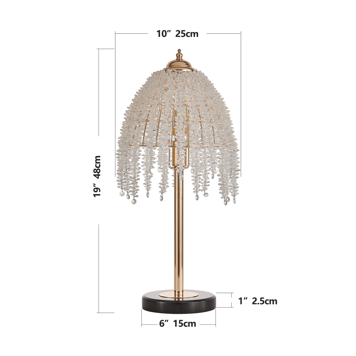 Elegant Crystal Table Lamp - Vintage Waterfall Design