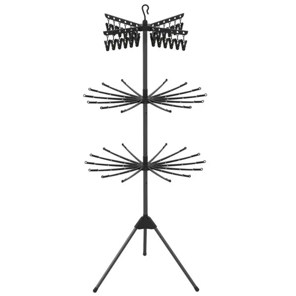 Foldable 3-Tier Clothes Drying Rack with 24 Clips & 32 Rods - Space Saving Laundry Dryer
