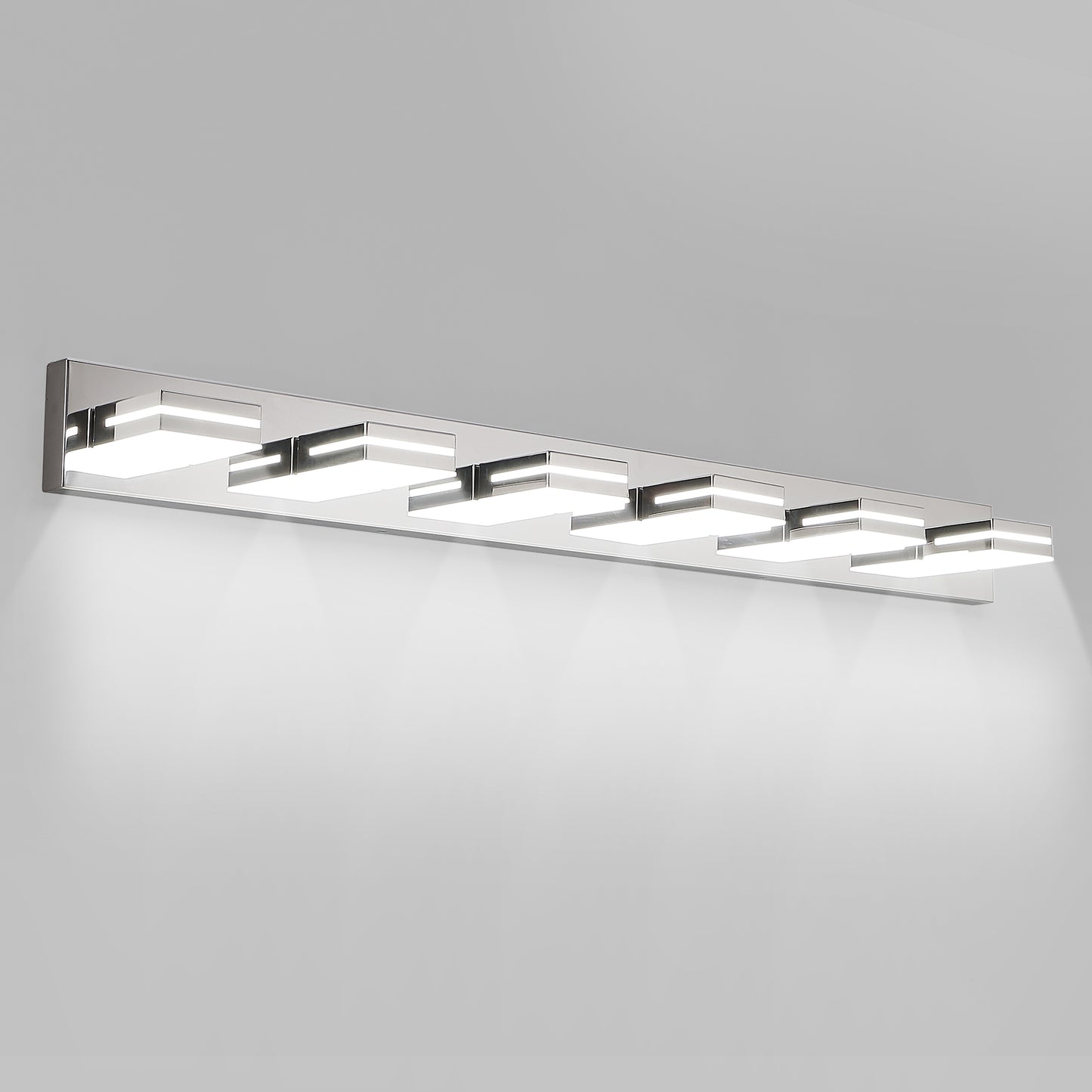 Modern Chrome LED Vanity Light - 6-Light Wall Sconce for Bathroom