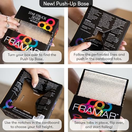 Framar Silver Hair Foils For Highlighting - Pop Up Hair Foil For Hair Highlighting, Highlight Foils For Hair, Aluminum Foil Sheets, Salon Foils For Hair Stylist, Non Slip 500 Pop Up Foil Sheets