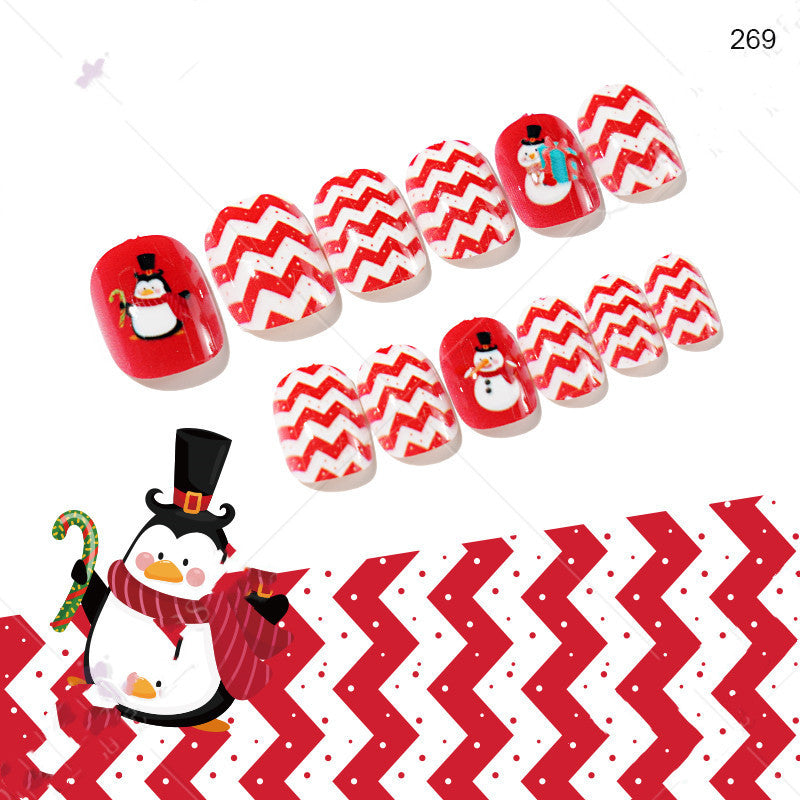 Christmas Kids Nail Stickers 24 Pieces Wearable Nail Art for Children