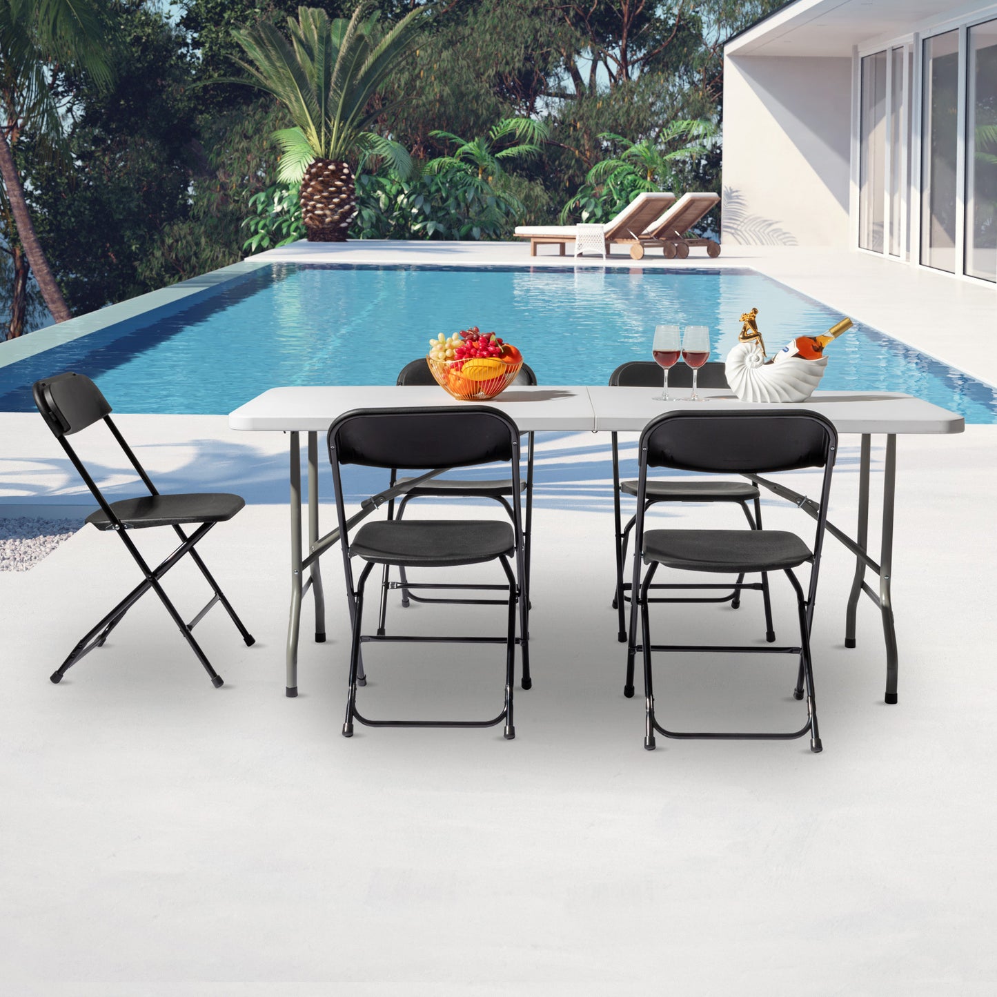 Portable Folding Rectangular Table - Outdoor & Indoor Use