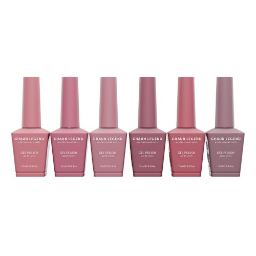 Chaun Legend UV LED Gel Nail Polish Collection Set of 6, Long-Lasting, Quick Dry, High Shine, Professional Salon-Quality Manicure, Mauves + Aunties