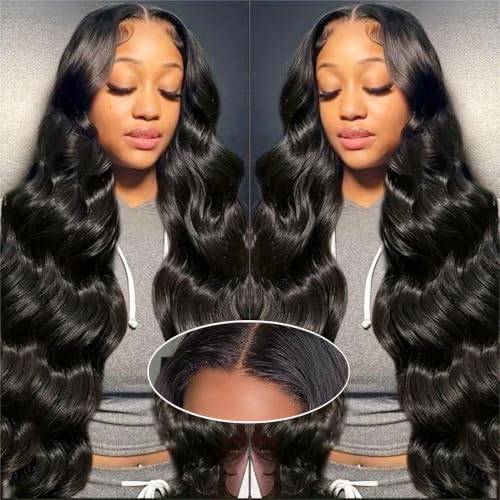 Glueless Wigs Human Hair Pre Plucked Pre Cut 5x5 Body Wave Lace Closure Wigs Human hair 250 Density Colsure Wigs for Women Ready to Wear Wig 14 Inch